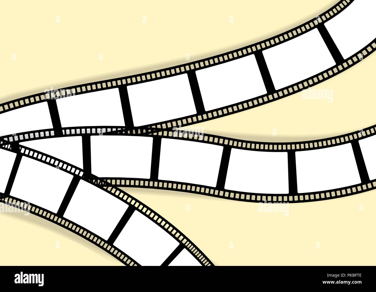 Template for photos wavy retro film stripes. Vector illustration Stock