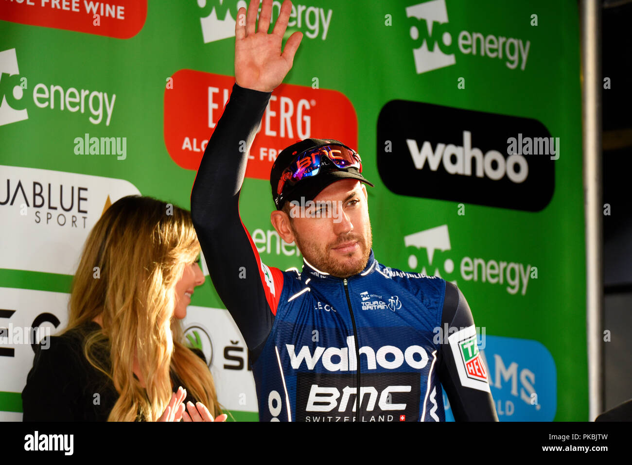 Patrick Bevin winner of points classification at the OVO Energy Tour of Britain cycle race, Stage 8, London, UK. BMC Racing Team Stock Photo
