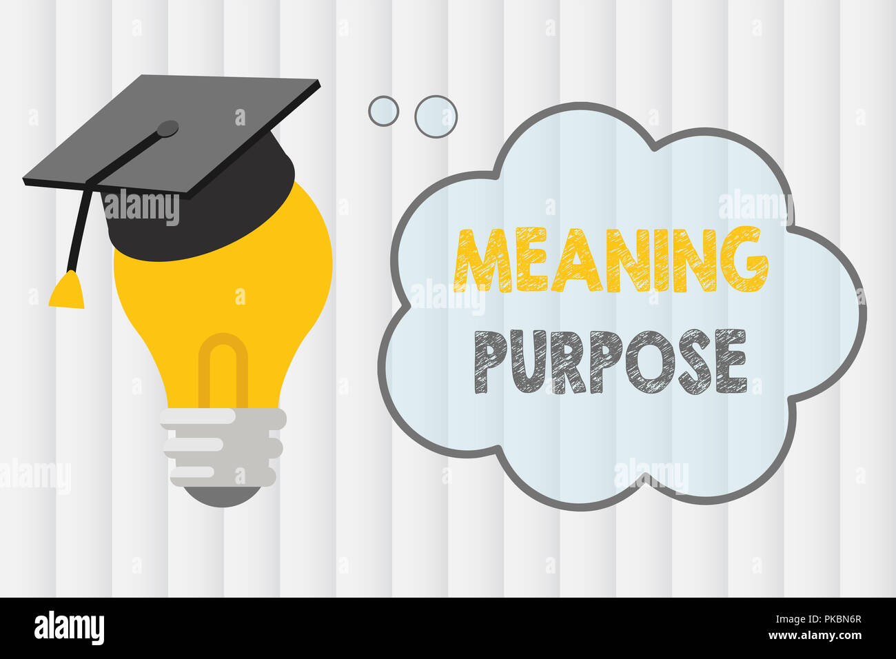 Text sign showing Meaning Purpose. Conceptual photo The reason for which something is done or created and exists. Stock Photo