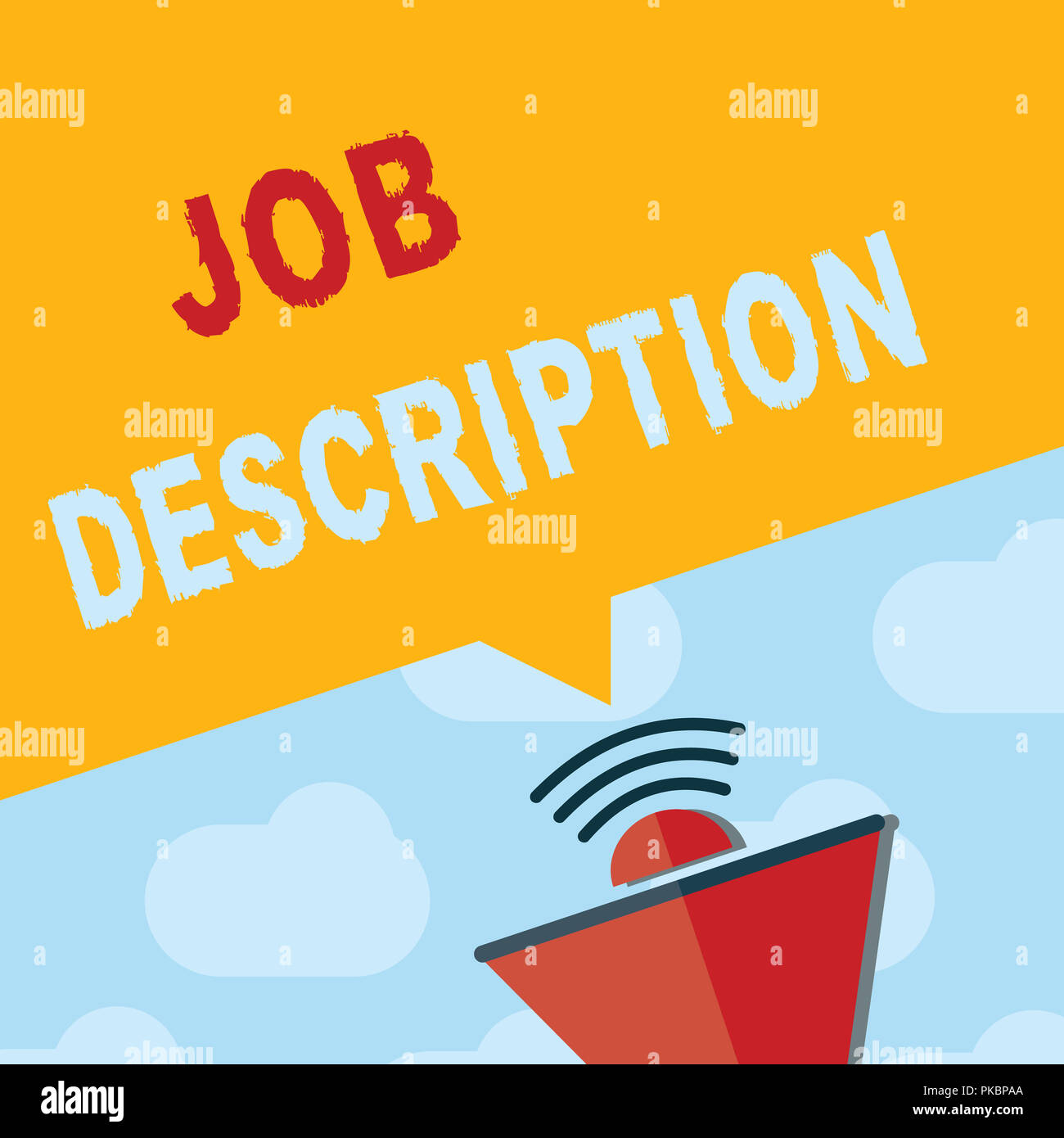 Text sign showing Job Description. Conceptual photo A document that ...