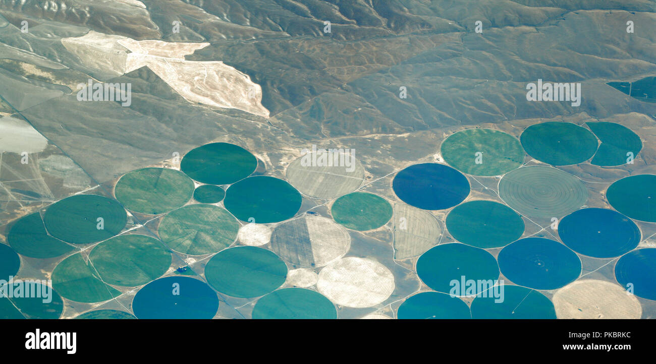The Earth from above: Center Pivot Irrigation agriculture Stock Photo