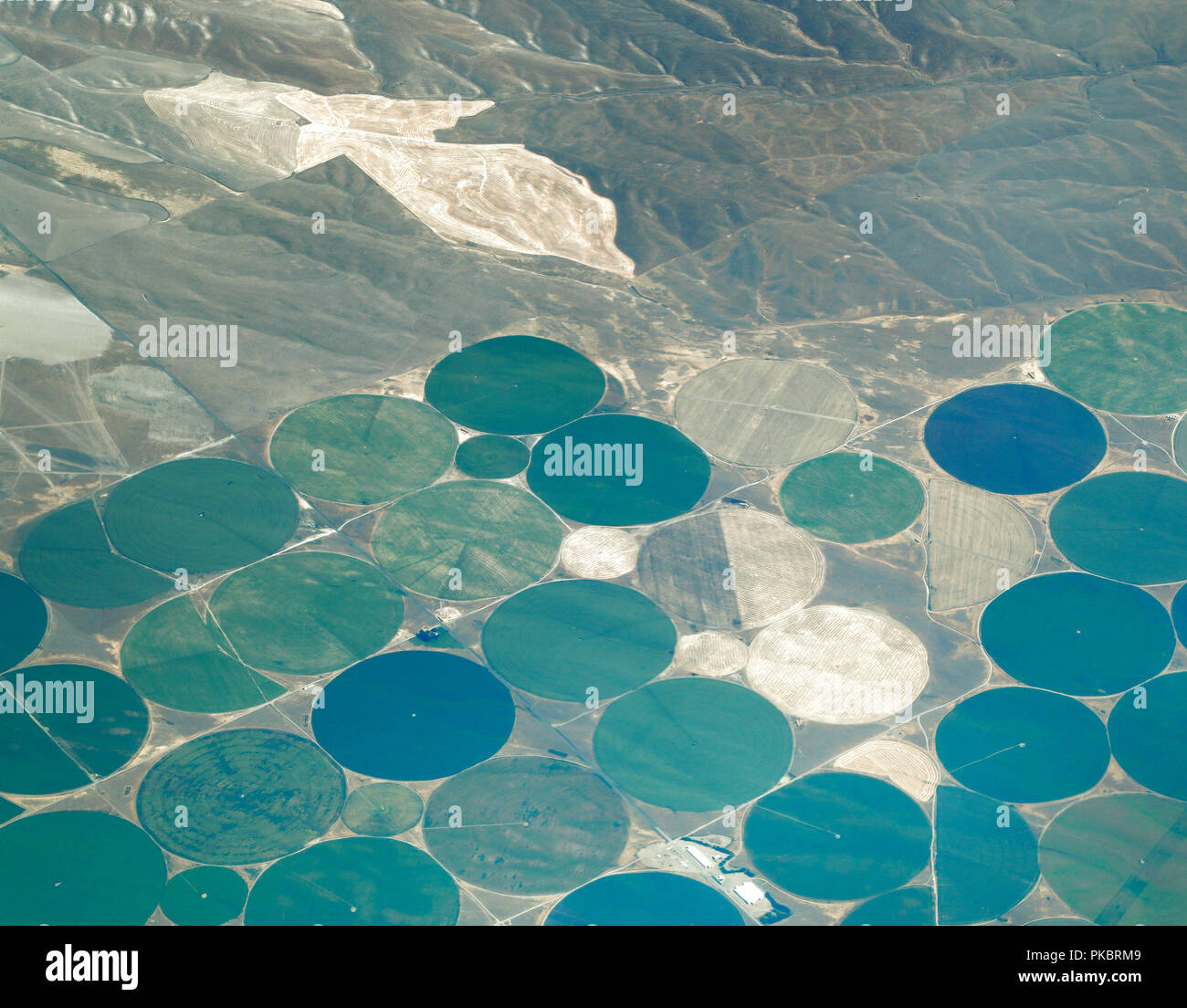 The Earth from above: Center Pivot Irrigation agriculture Stock Photo