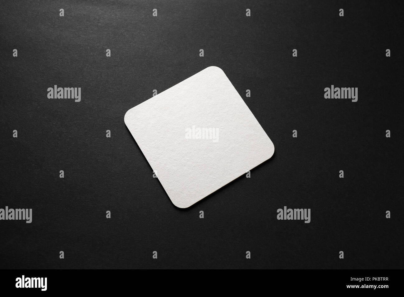 Download Blank Square Beer Coaster Mockup On Black Background Stock Photo Alamy