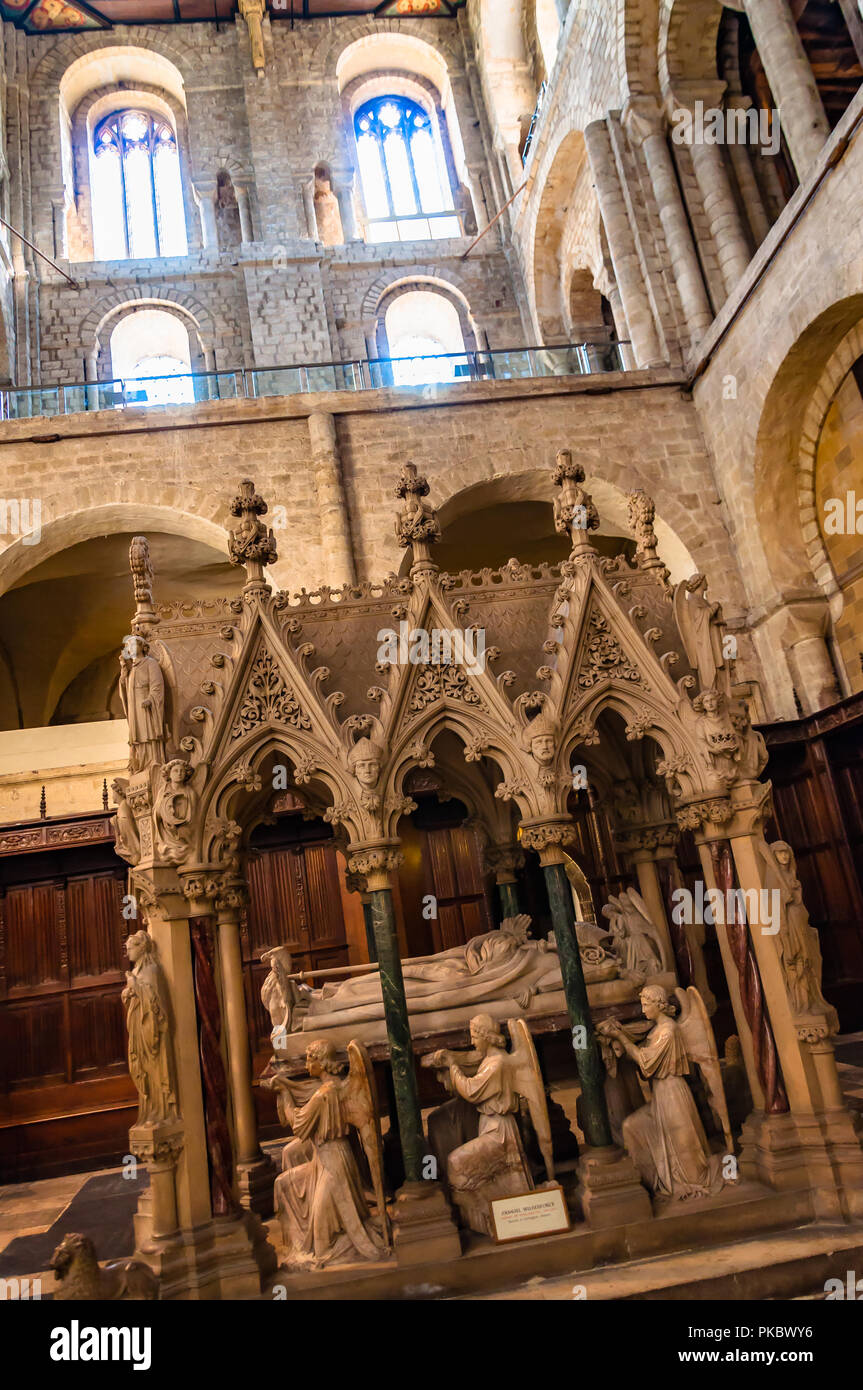 The tomb of Bishop Samuel Wilberforce, Winchester Cathedral, Hampshire ...