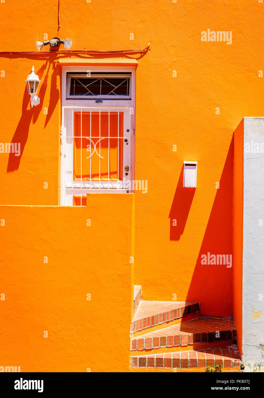 House facade details in Bo-Kaap area of Cape Town, South Africa Stock Photo