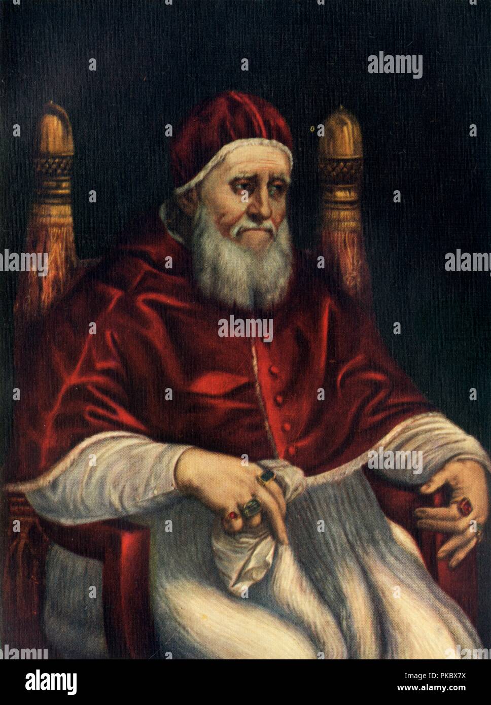 'Pope Julius II', c1512, (c1912). Artist: Raphael. Stock Photo