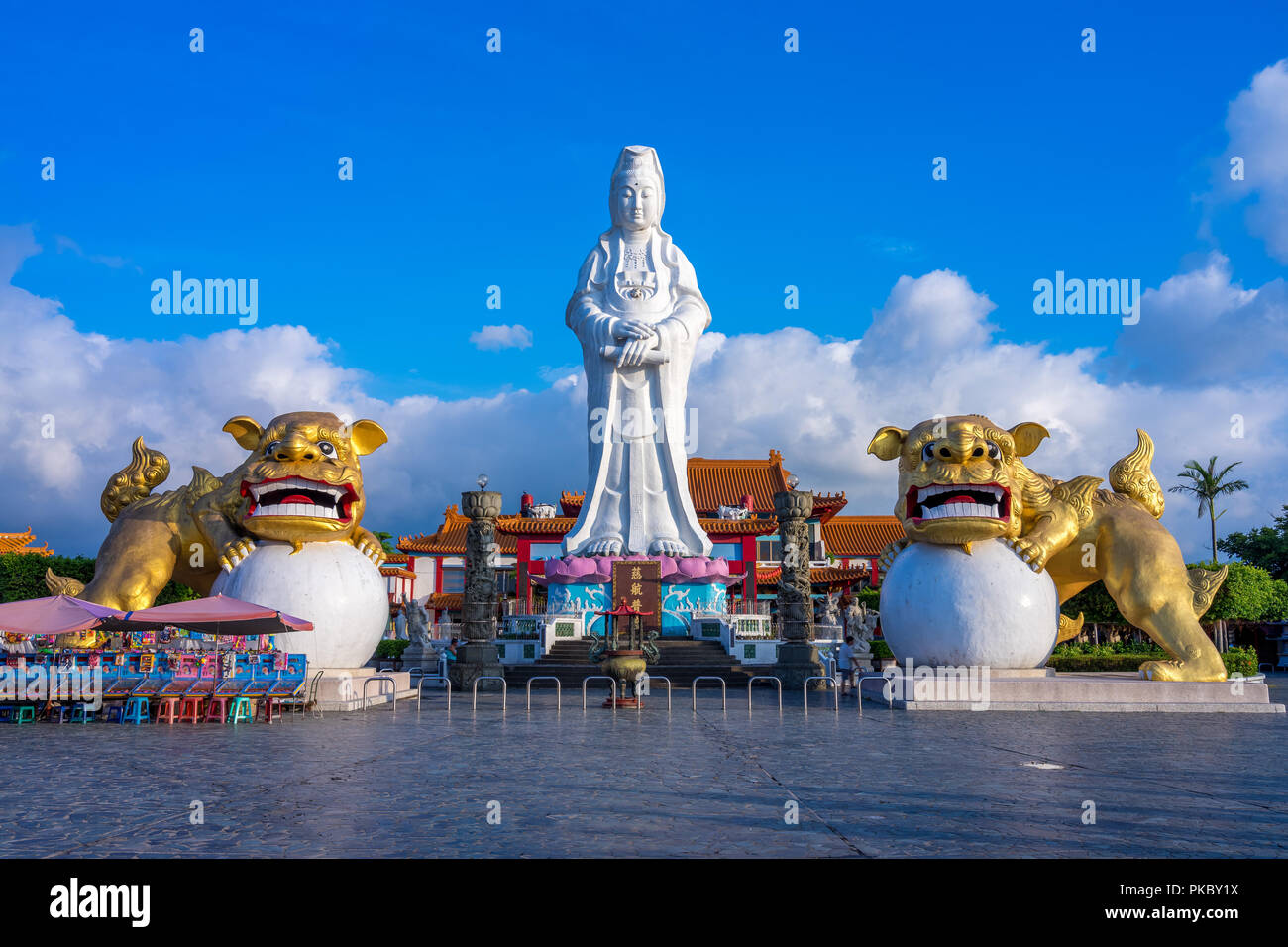 Guanyin on top of Chung Cheng park in keelung, taiwan Stock Photo