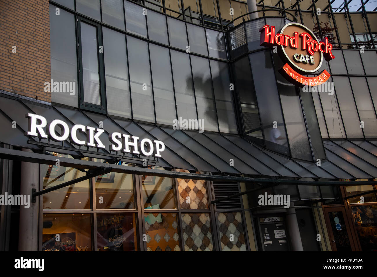 Amsterdam Netherland July 7 2018 Facade Of The Hard Rock Cafe Amsterdam With Famous Logo Stock Photo Alamy