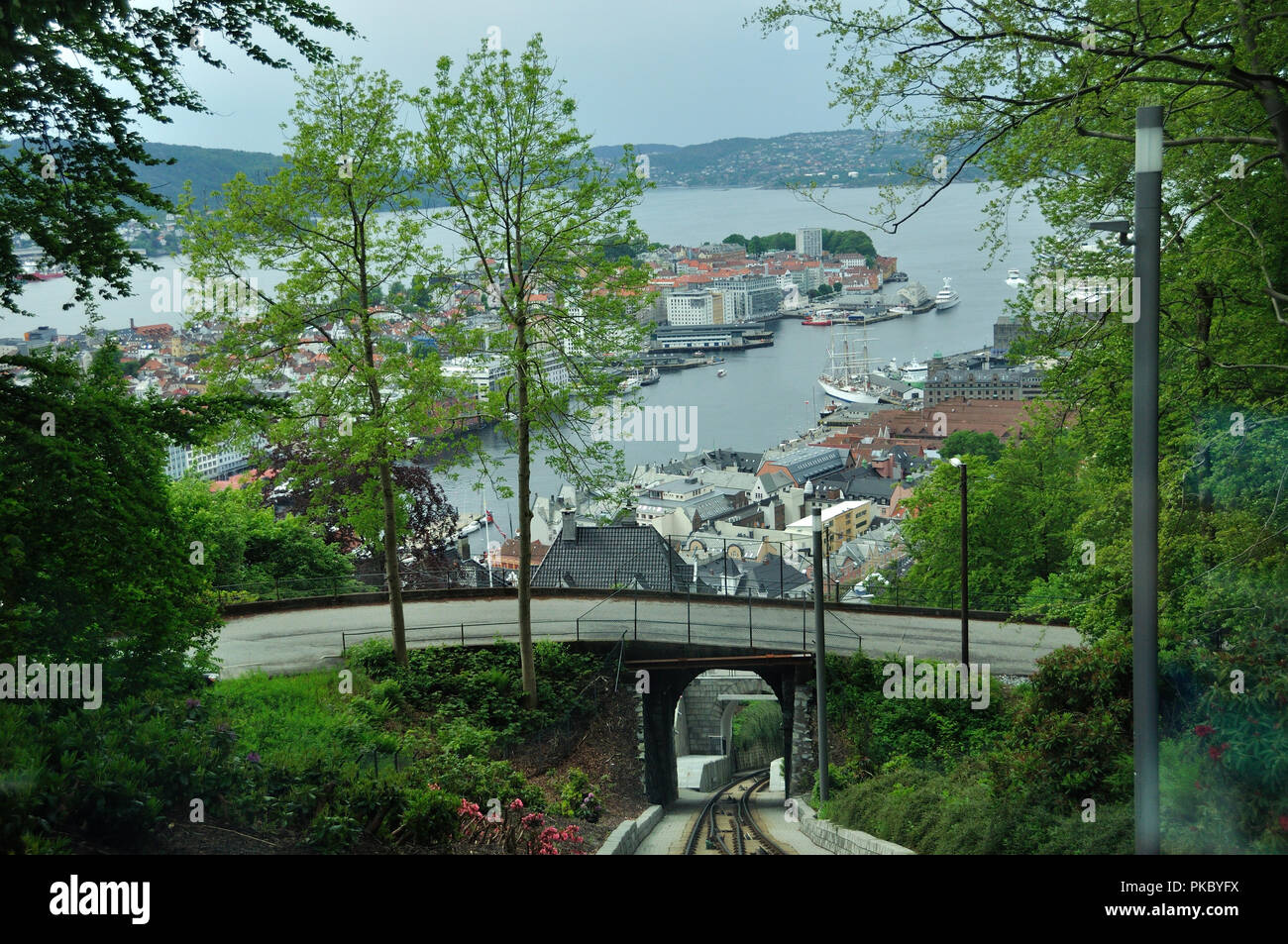 Floibanen funicular station bergen norway hi-res stock photography and ...