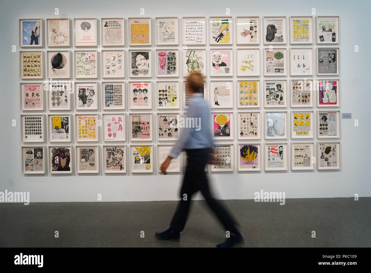 12 September 2018 Berlin A Woman Passes Works By The Artist
