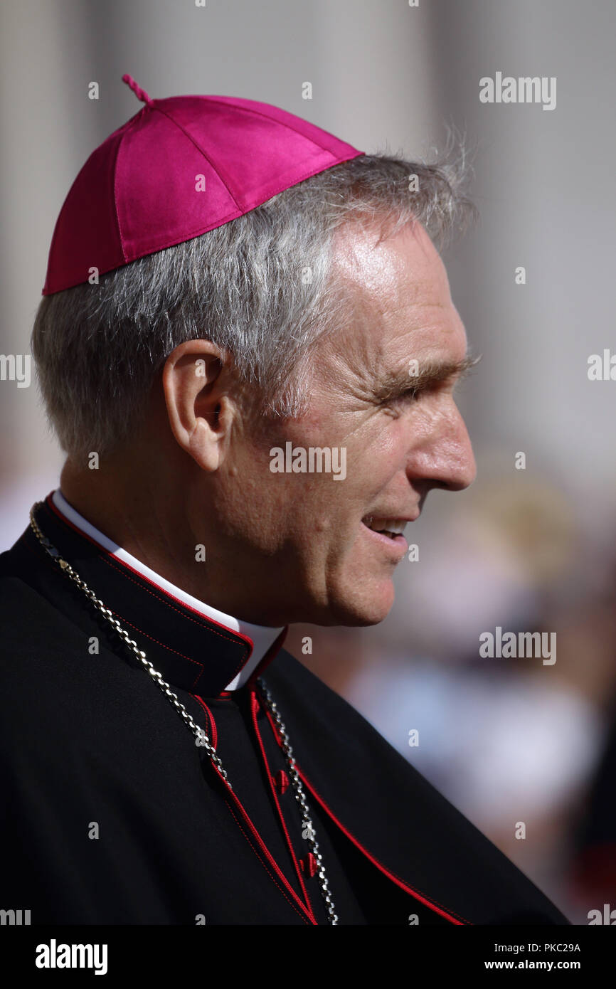 September 12, 2018 - Vatican City (Holy See) GEORG GANSWEIN during the Pope Francis General Audience in St. Peter's Square at the Vatican. Credit: Evandro Inetti/ZUMA Wire/Alamy Live News Stock Photo