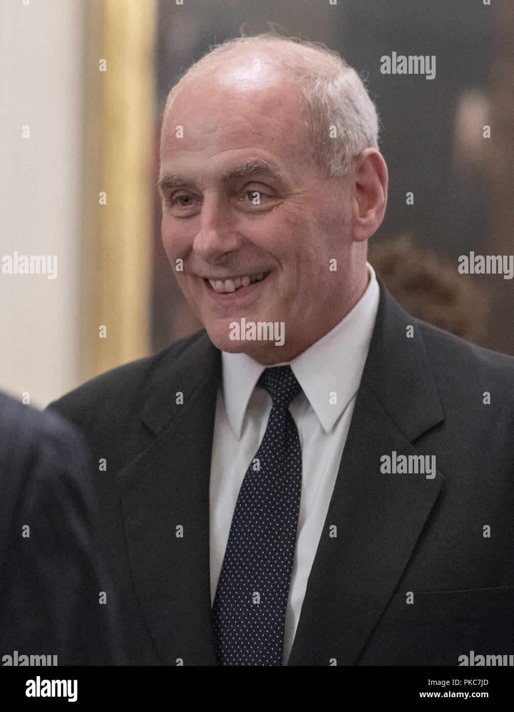 Washington, District of Columbia, USA. 12th Sep, 2018. White House Chief of Staff John Kelly prior to the arrival of US President Donald J. Trump who will make remarks at the Congressional Medal of Honor Society Reception in the East Room of the White House in Washington, DC on Wednesday, September 12, 2018 Credit: Ron Sachs/CNP/ZUMA Wire/Alamy Live News Stock Photo