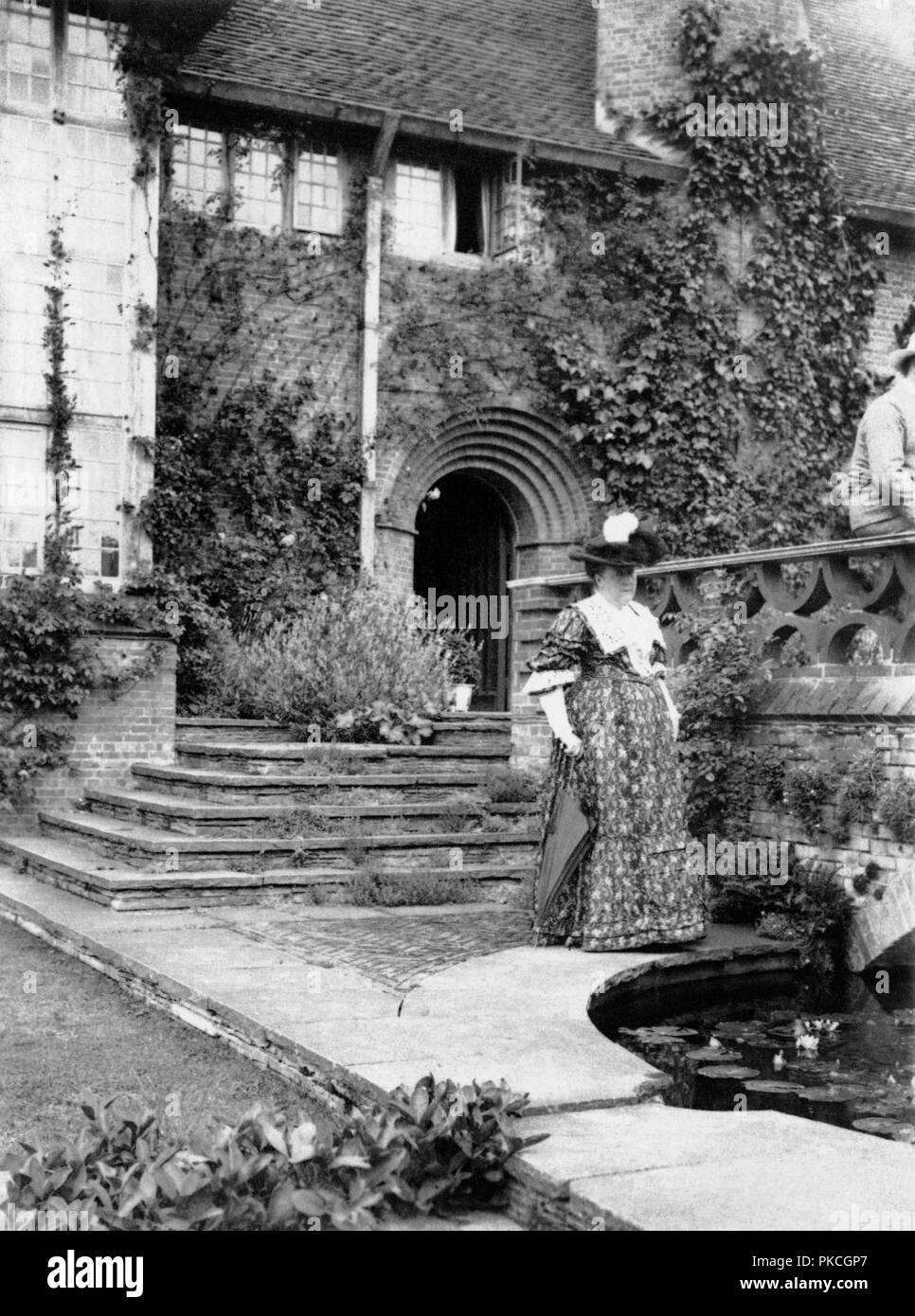 Gertrude Jekyll, English garden designer, at Deanery Garden, Sonning, Berkshire, c1901. Artist: Maxwell-Lyte. Stock Photo