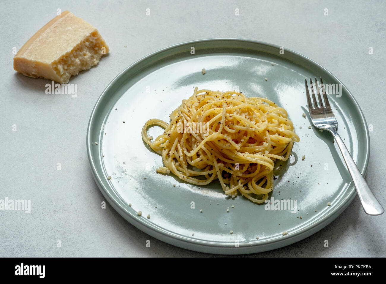 Cacio e Pepe pasta dish Stock Photo
