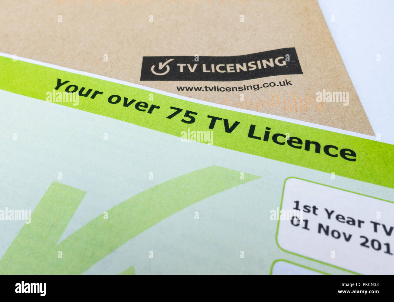Free TV licence for over 75`s. England. UK Stock Photo - Alamy