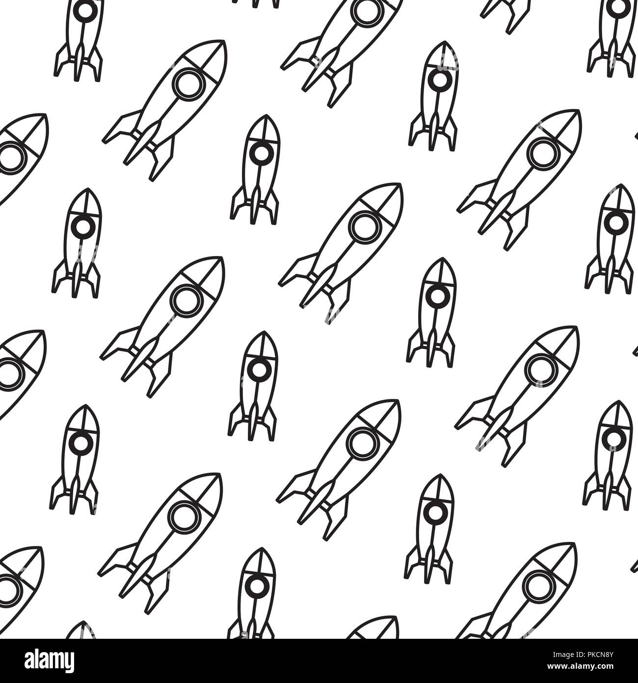 Space rockets pattern Black and White Stock Photos & Images - Alamy