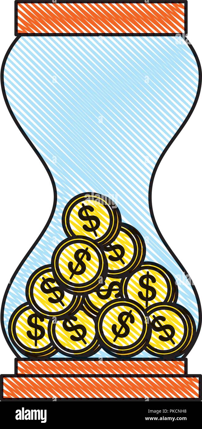 hourglass with coins icon Stock Vector Image & Art - Alamy