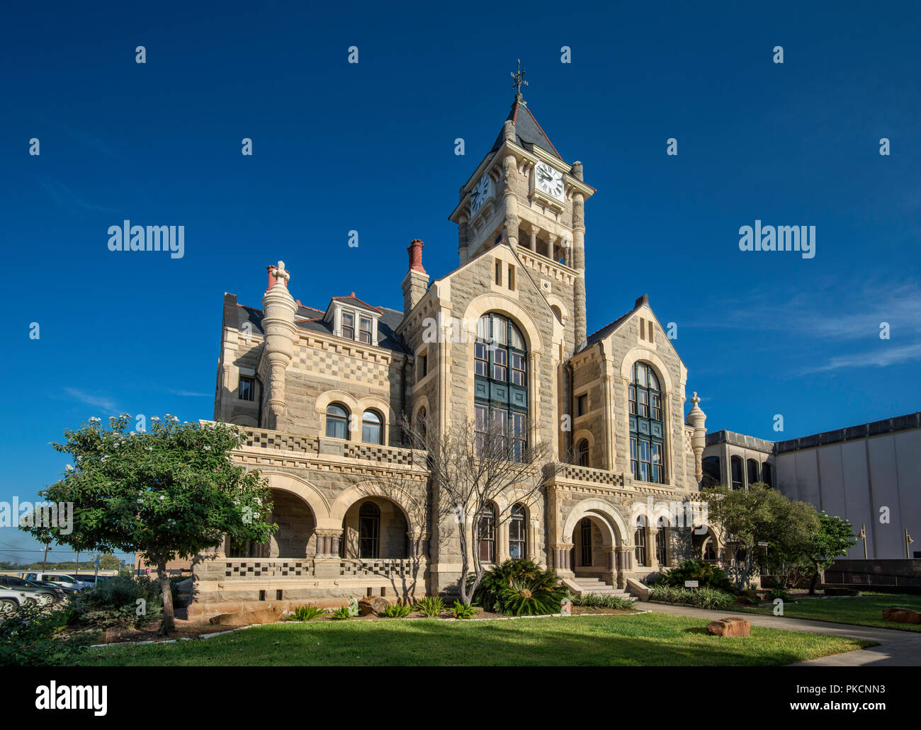 Victoria County Courthouse (1892), Romanesque Revival style, at De Leon