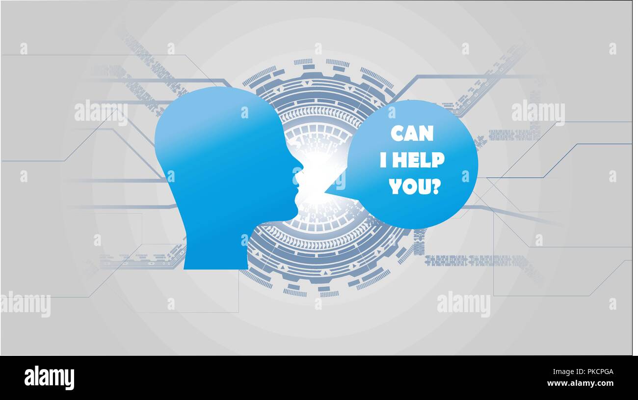 Artificial Intelligence AI Futuristic Concept. Artificial Intelligence Assistance concept. Human Big data Visualization with Cyber Mind. Machine Deep  Stock Vector