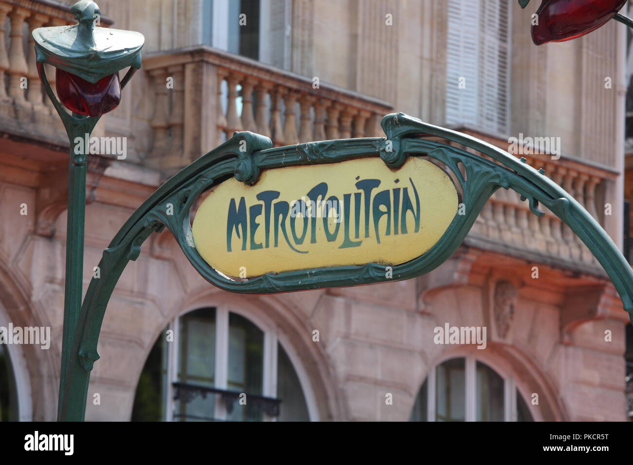 Parisian metro station sign Stock Photo