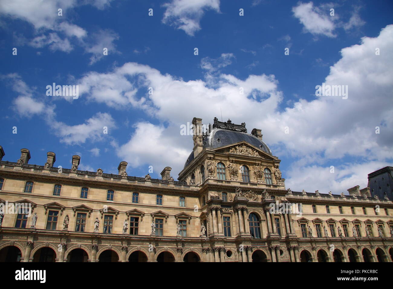 Facade of Louvre. It is one of the largest and the most visited art
