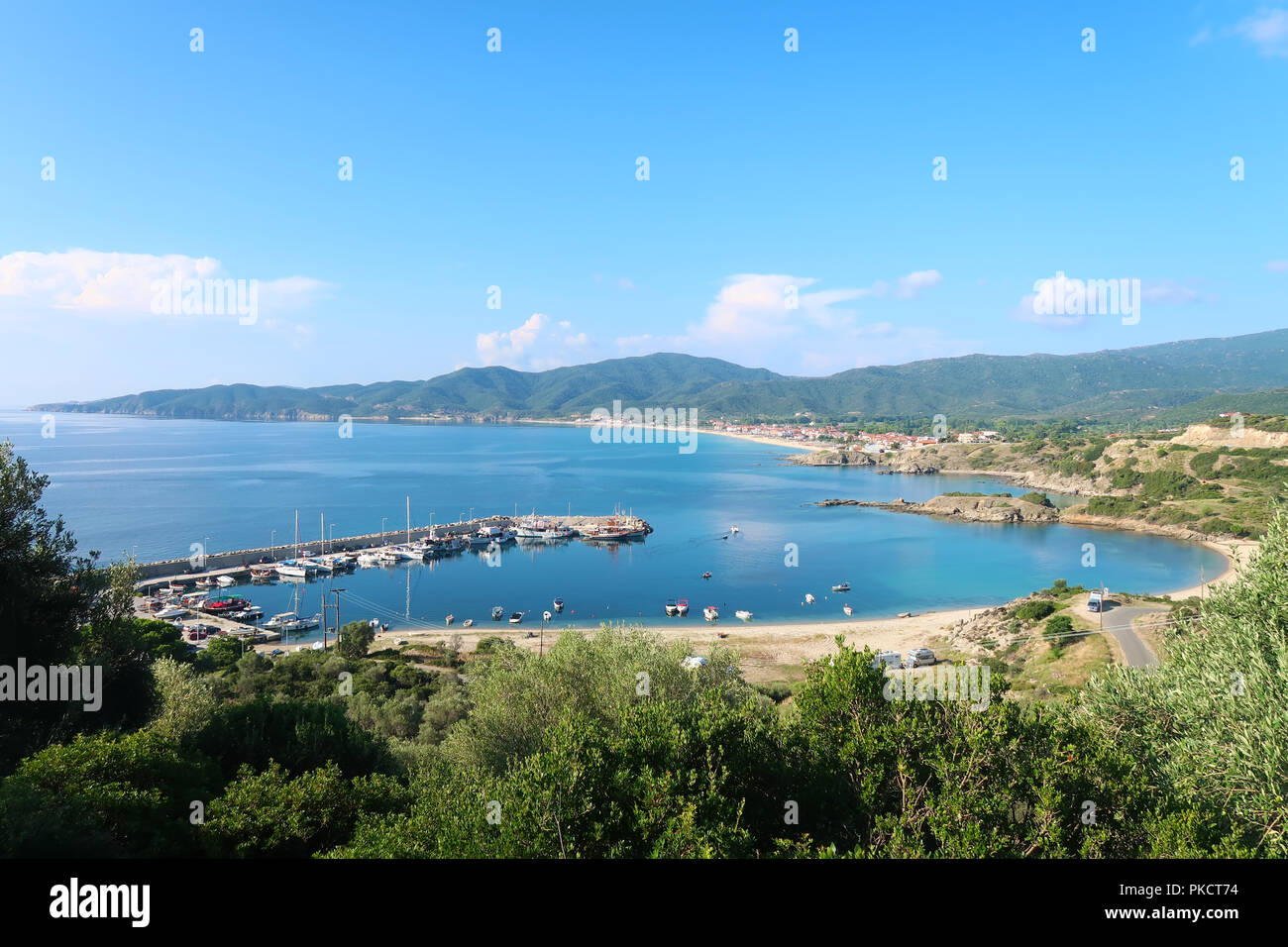 View over Sarti, Sithonia - Greece Stock Photo