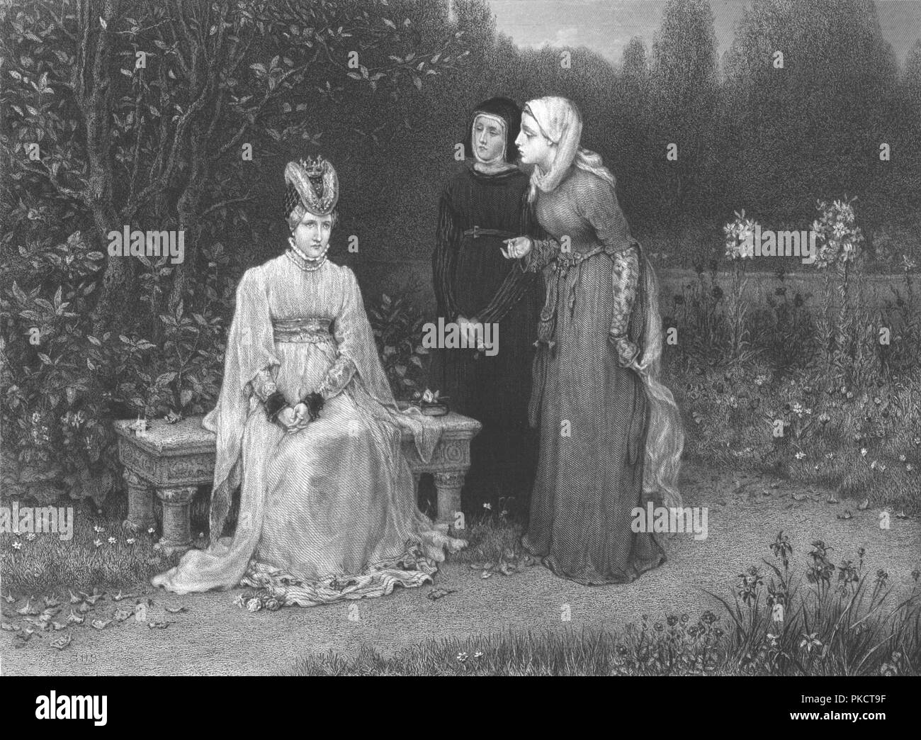 'Queen Isabella and her ladies', c1870. Artist: Thomas Sherratt. Stock Photo
