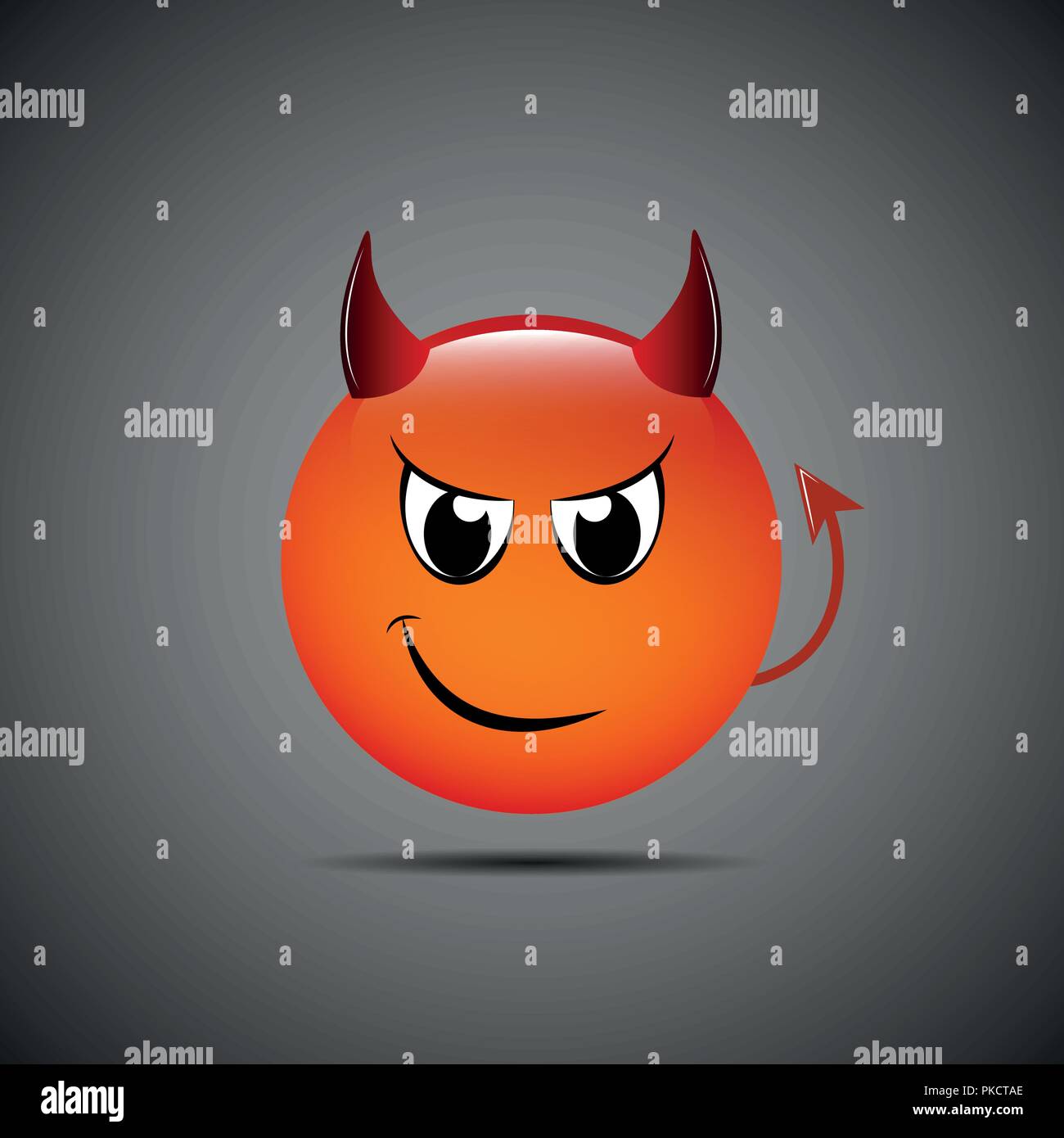 devil emoticon with horns emoji vector illustration EPS10 Stock Vector