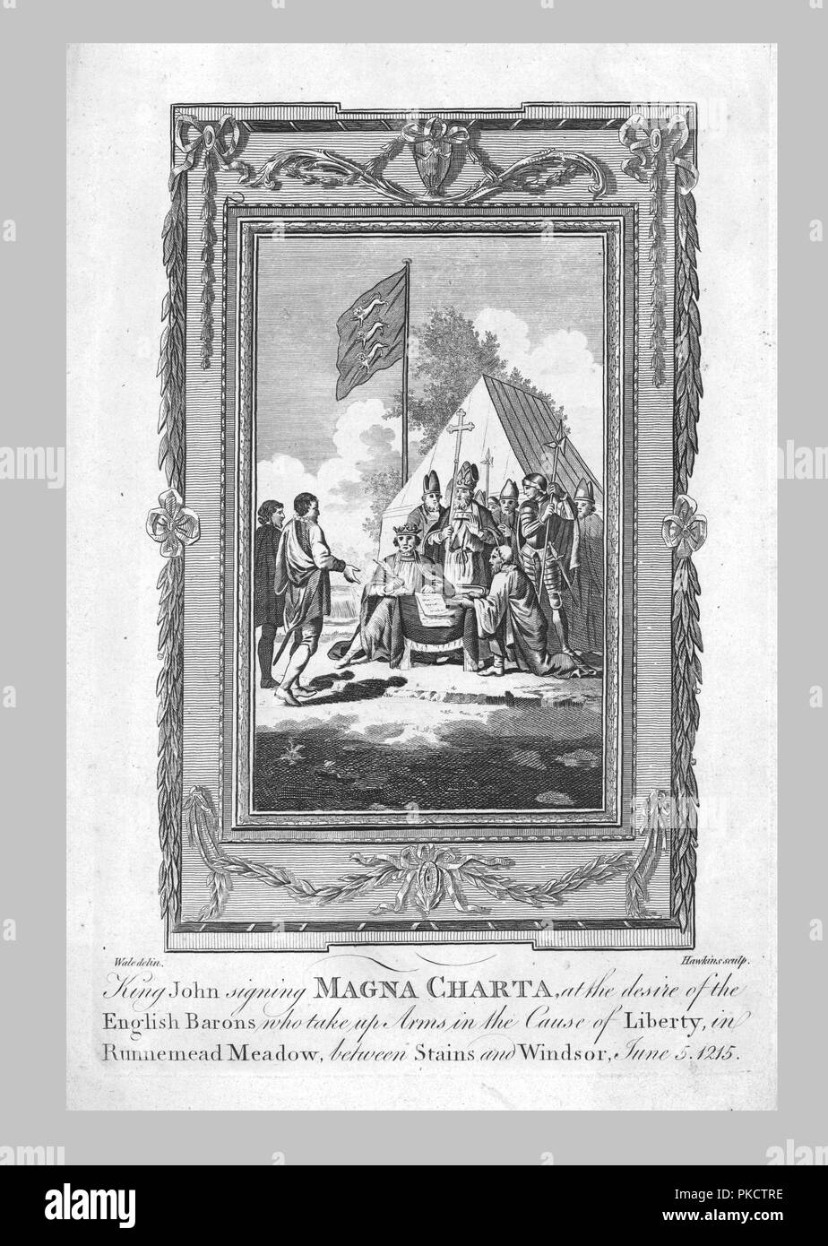King john signing magna carta Black and White Stock Photos & Images - Alamy