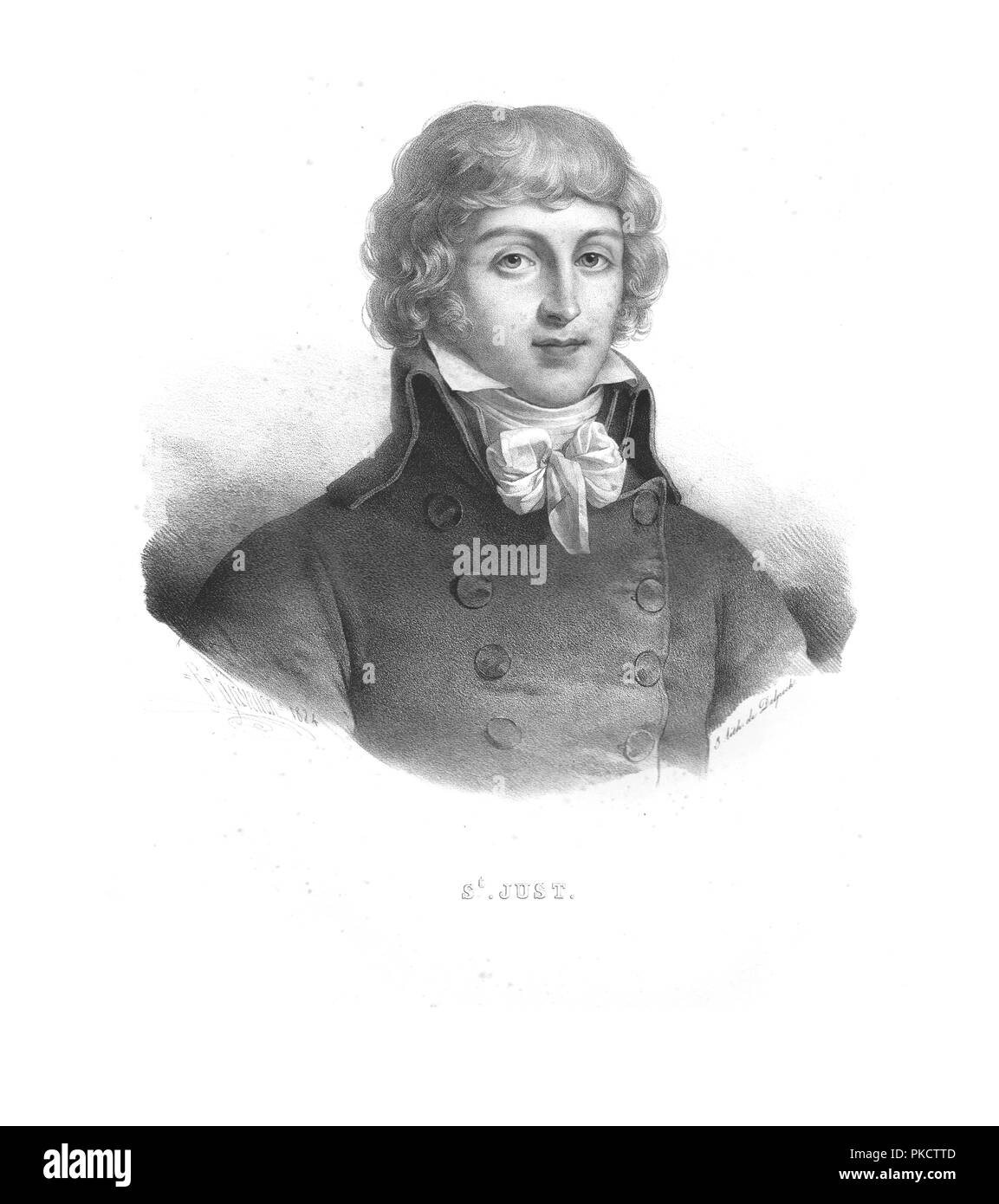 Louis Antoine de Saint-Just, (1824).  Artist: Zéphirin Félix Jean Marius Belliard. Stock Photo