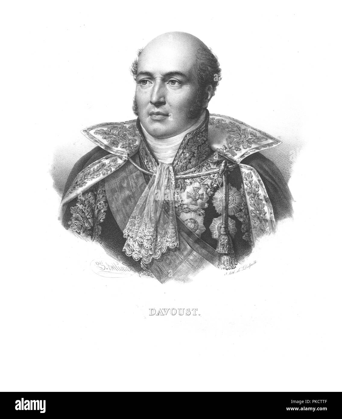 Louis Nicolas d'Avout, (c1830). Artist: Zéphirin Félix Jean Marius Belliard. Stock Photo