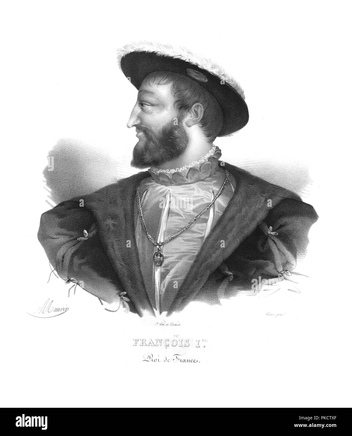 'François Ier. Roi de France', King Francis I of France, (c1820s). Artist: Maurin. Stock Photo