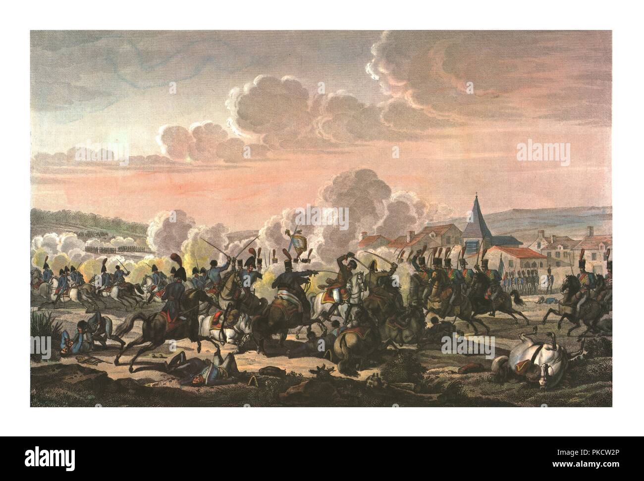 Death of Prince Louis of Prussia at the Battle of Saalfeld, 10 October 1806, (c1850). Artist: Francois Pigeot. Stock Photo