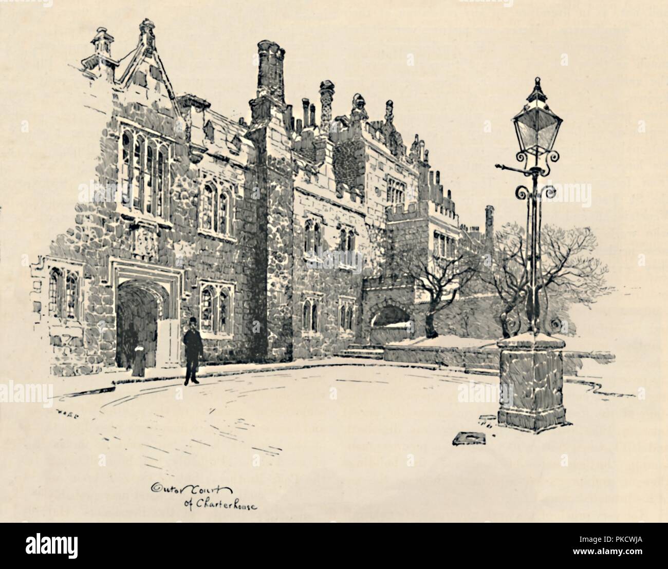 'Old Charterhouse: The Master's Court', 1886. Artist: Joseph Pennell. Stock Photo