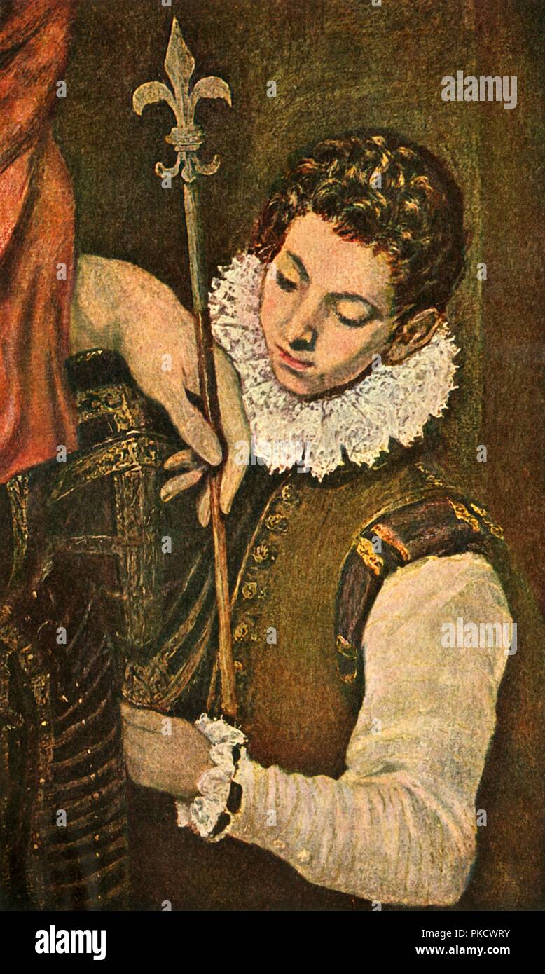 'St. Louis of France (or St. Ferdinand of Castile)', c1586-1590, (1938). Artist: El Greco. Stock Photo