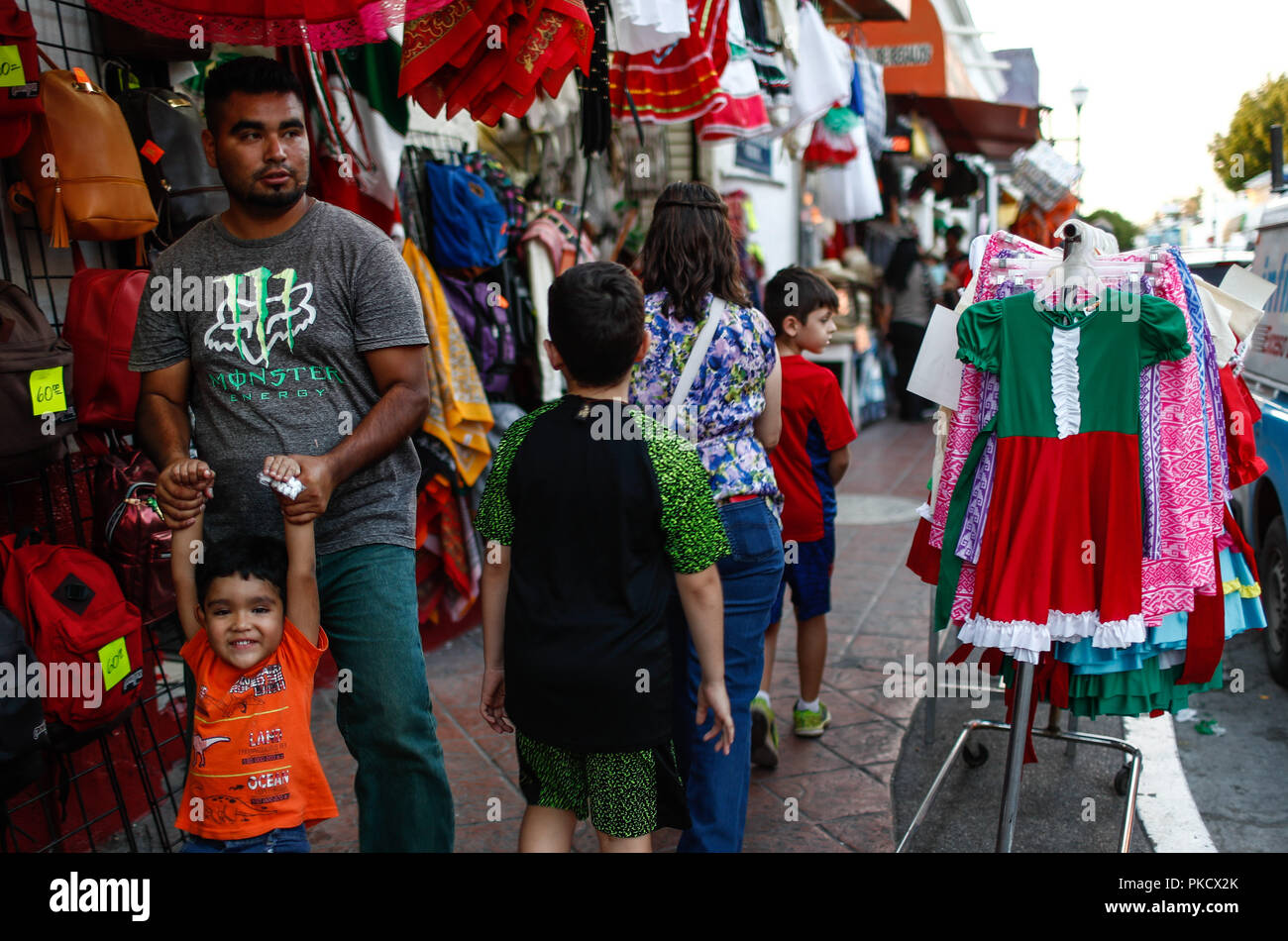 sale of costumes of adelita and charro hats very popular this September 16 for the cry of independence. Viva Mexico. National holidays Mexican revolution independence of Mexico Daily life in the histo...