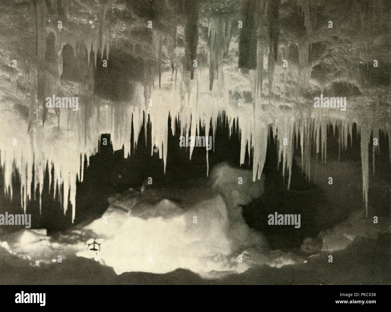 'An Ice Cave in the Winter', c1908, (1909).  Artist: Unknown. Stock Photo