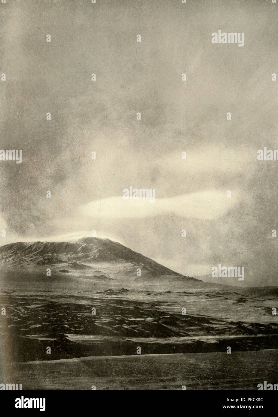 'Dumb-Bell Cloud Above Erebus', c1908, (1909).  Artist: Unknown. Stock Photo