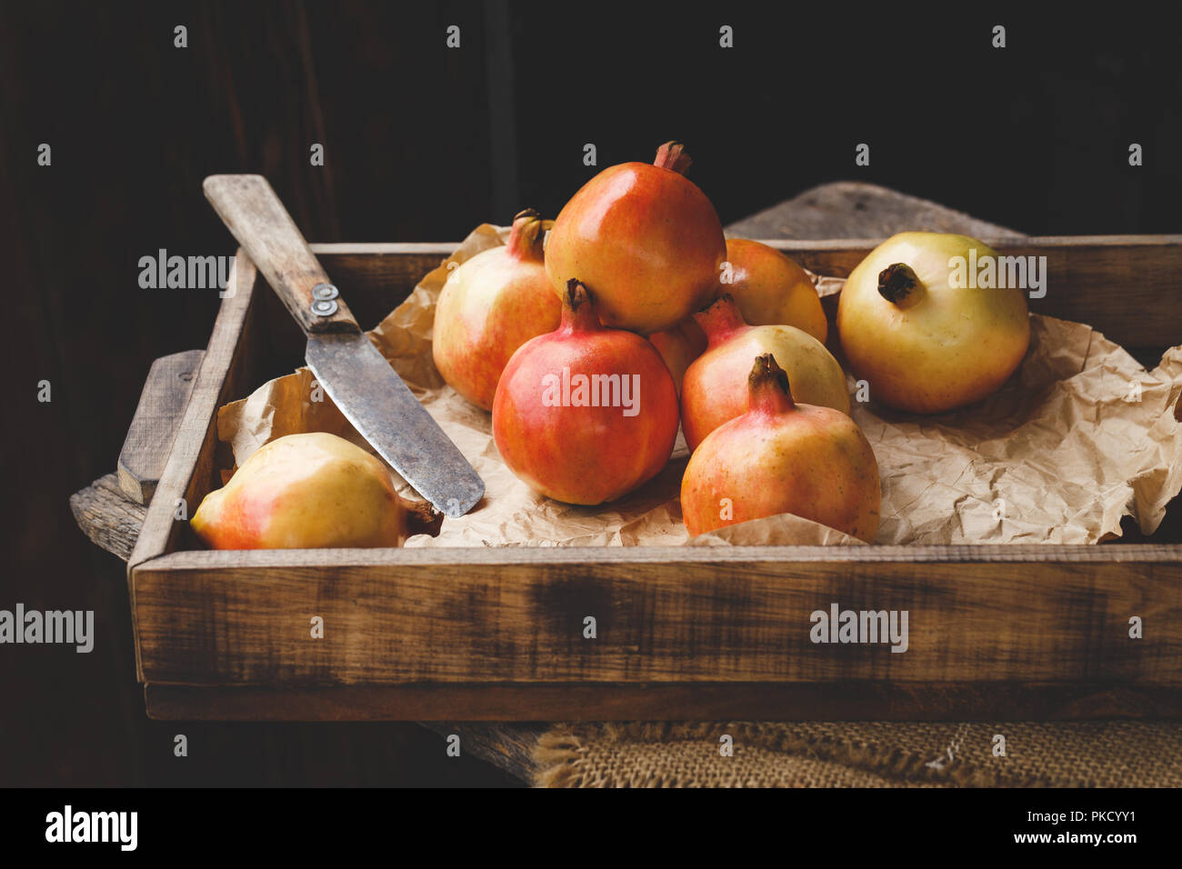 Fresh Pomegranate fruits Stock Photo