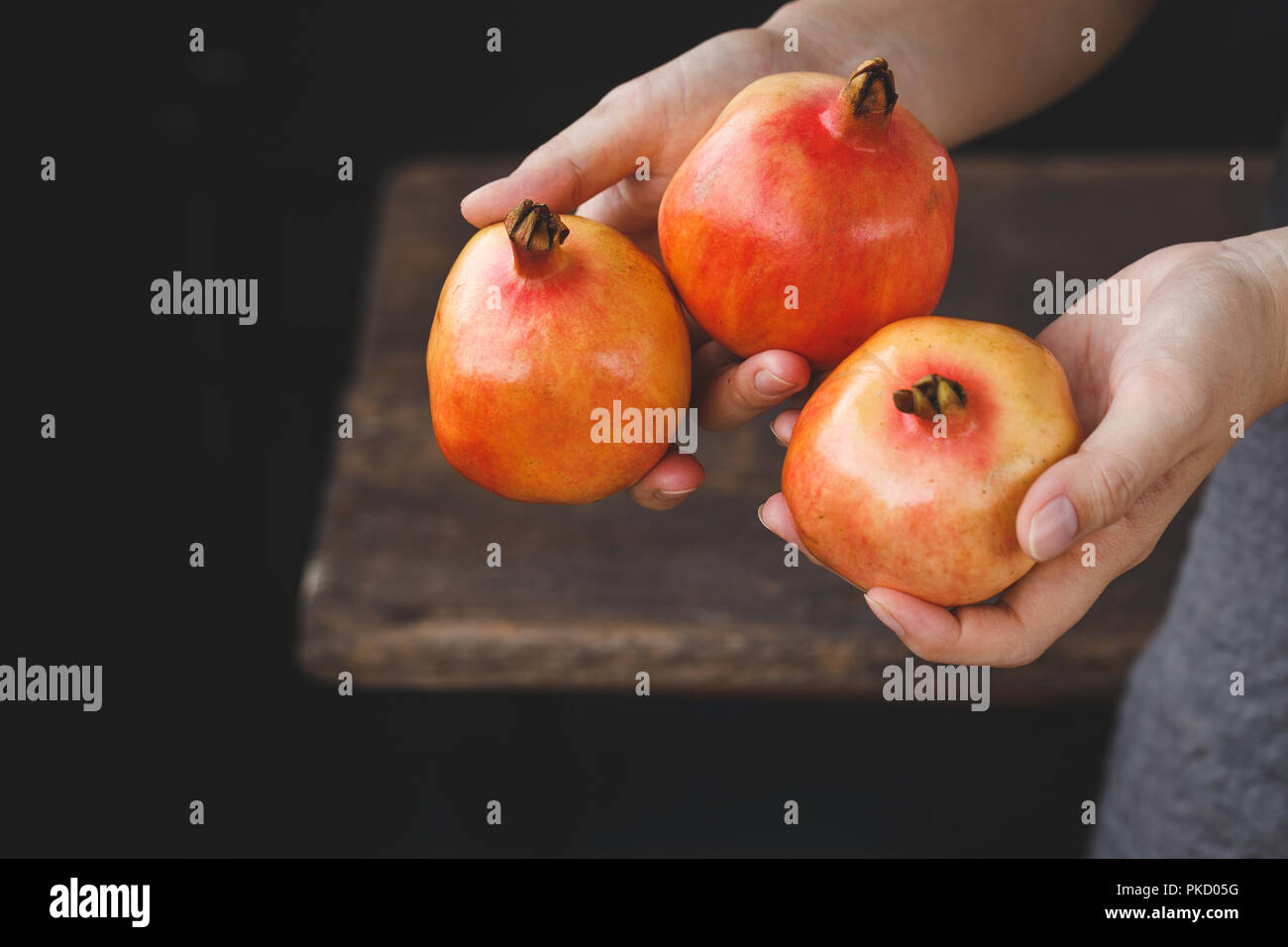 Fresh Pomegranate fruits Stock Photo