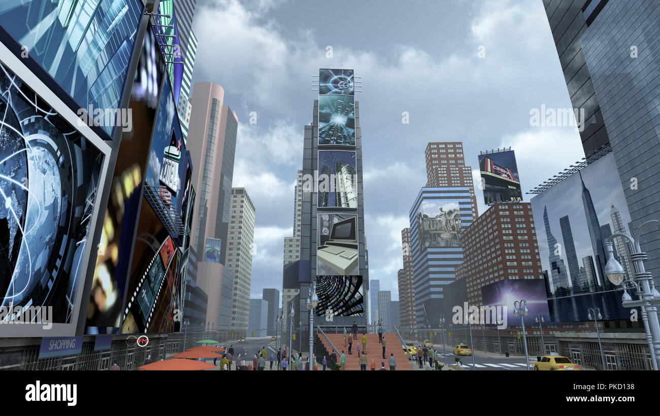 Time Square New York Manhattan. 3D rendering Stock Photo