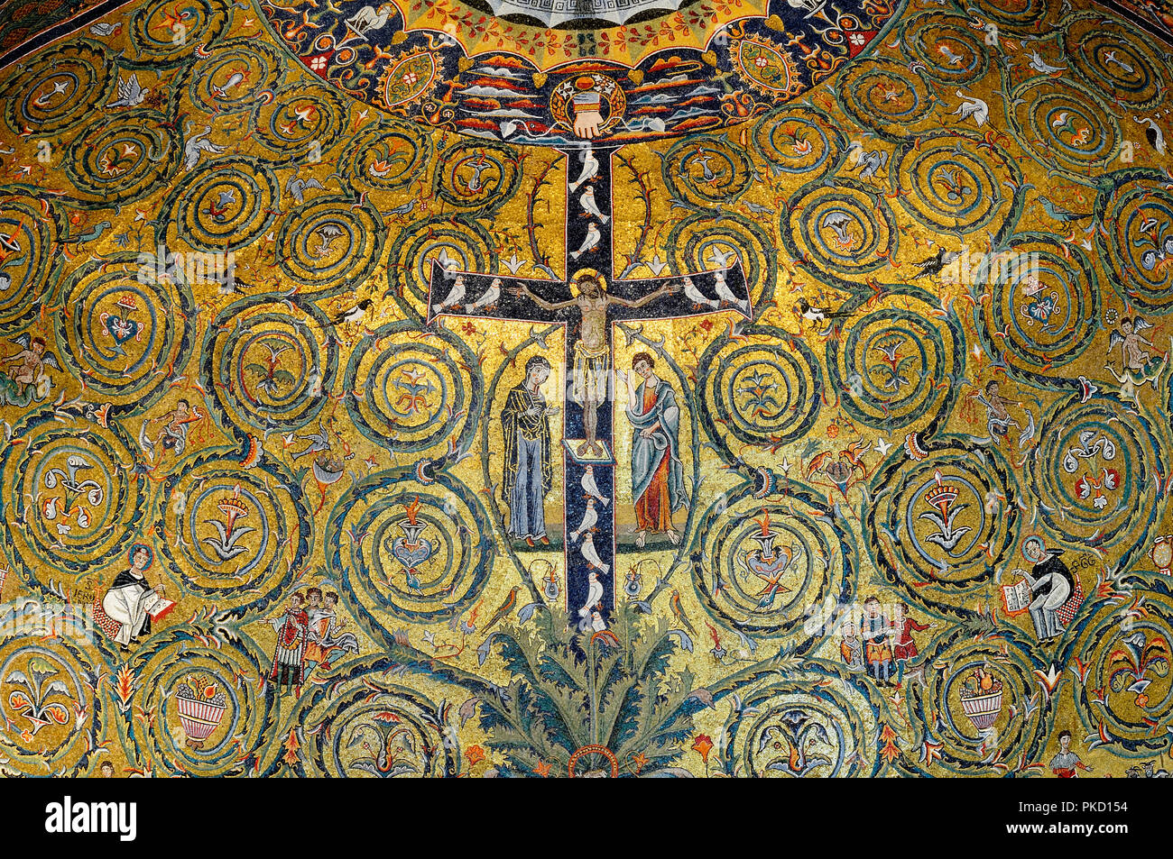 Italy, Lazio, Rome, Basilica of San Clemente, Tree of Life mosaic Stock