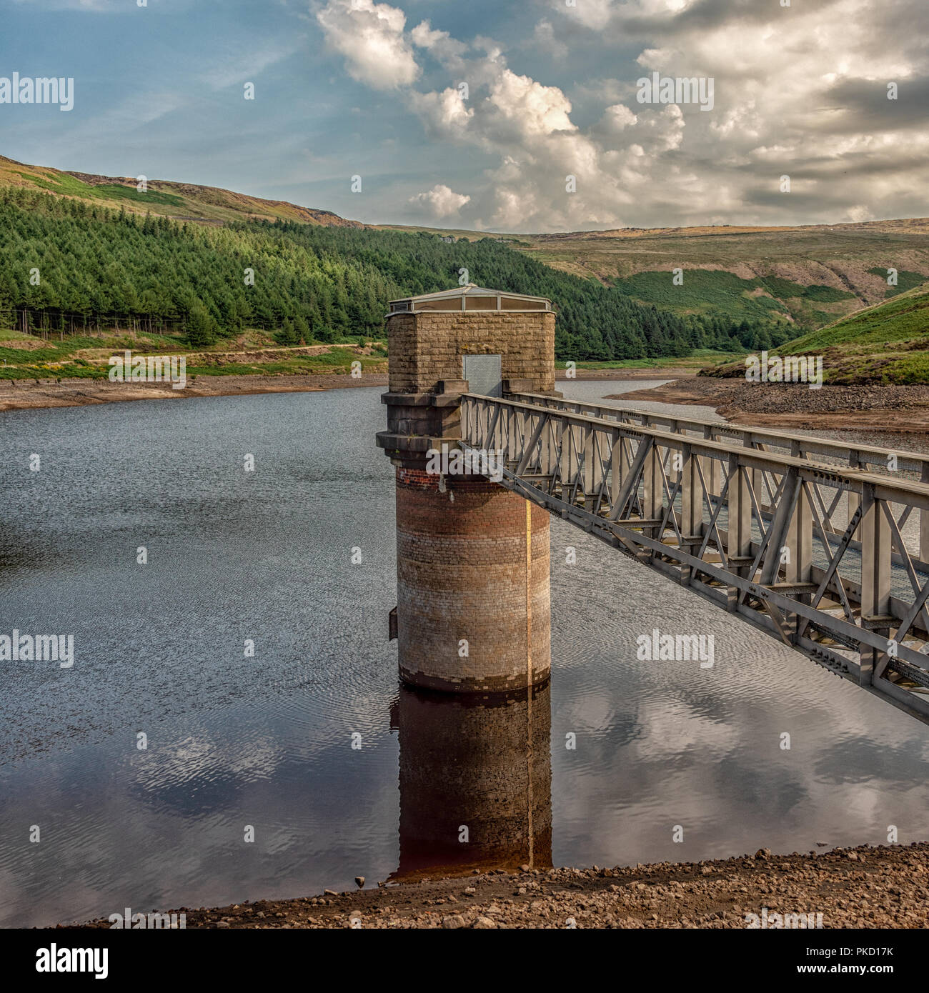 Water Shortage with lake low Stock Photo