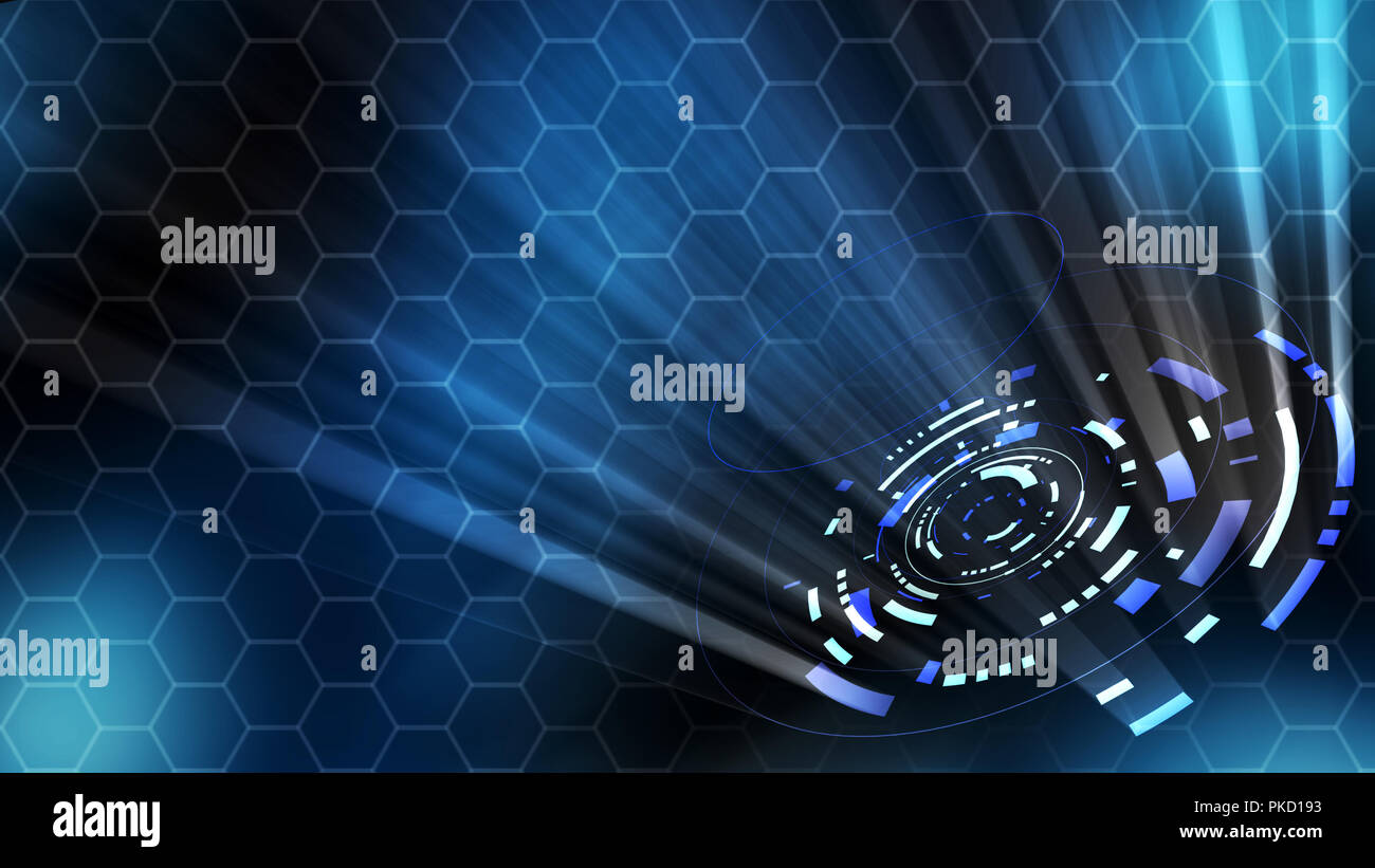 3D rendering of a technological abstract hud Stock Photo