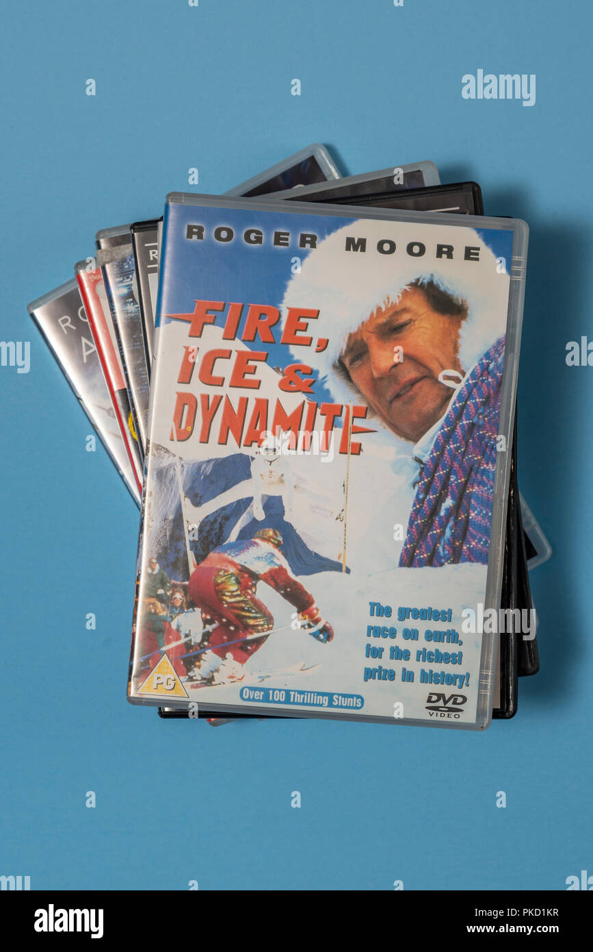 DVD of the movie 'Fire, Ice & Dynamite' in a case with artwork Stock Photo  - Alamy
