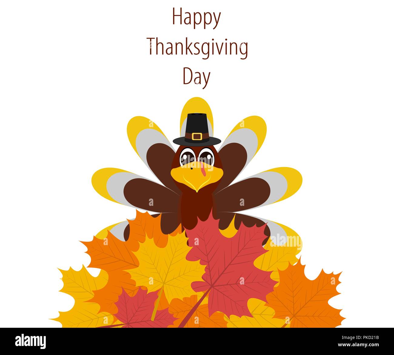 Thanksgiving day, banner with autumn leaves Stock Vector