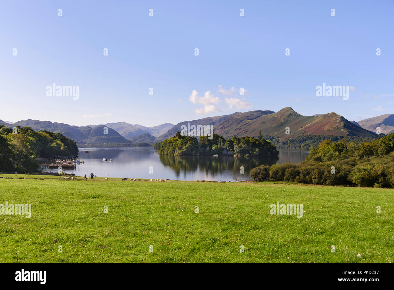 The Northern Fells including Catbells. Beyond Derwent Water near Keswick within the English Lake District Cumbria Stock Photo