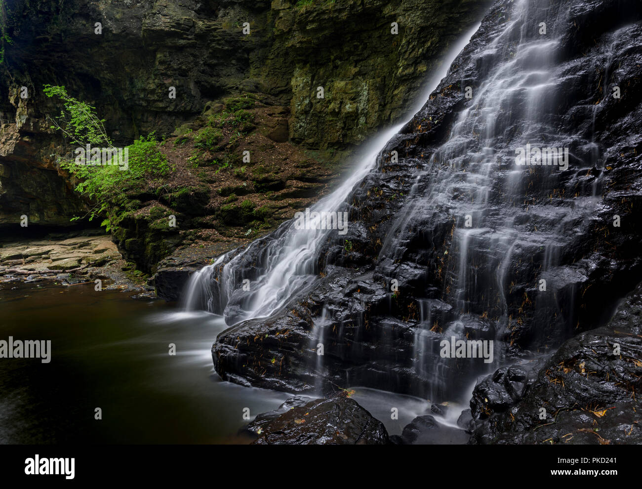 Hareshaw Linn waterfall near Bellingham in Northumberland Stock Photo