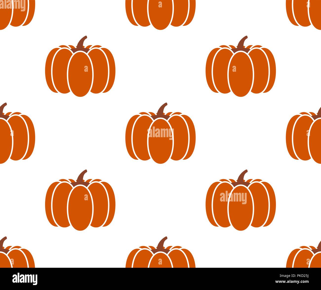 Seamless pumpkin background isolated on white Stock Vector