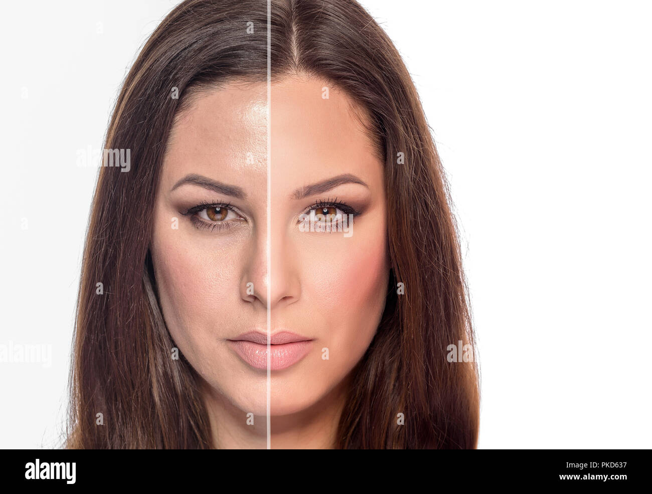A Woman S Portrait With Retouched And Without Retouching Is Divided Into Half Of The Face Stock Photo Alamy A Woman S Portrait With Retouched And Without Retouching Is Divided Into Half Of The Face Stock Photo Alamy